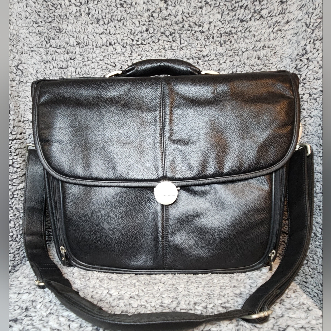 Dell Computer Laptop Shoulder Messenger Brief Case Bag Storage Black